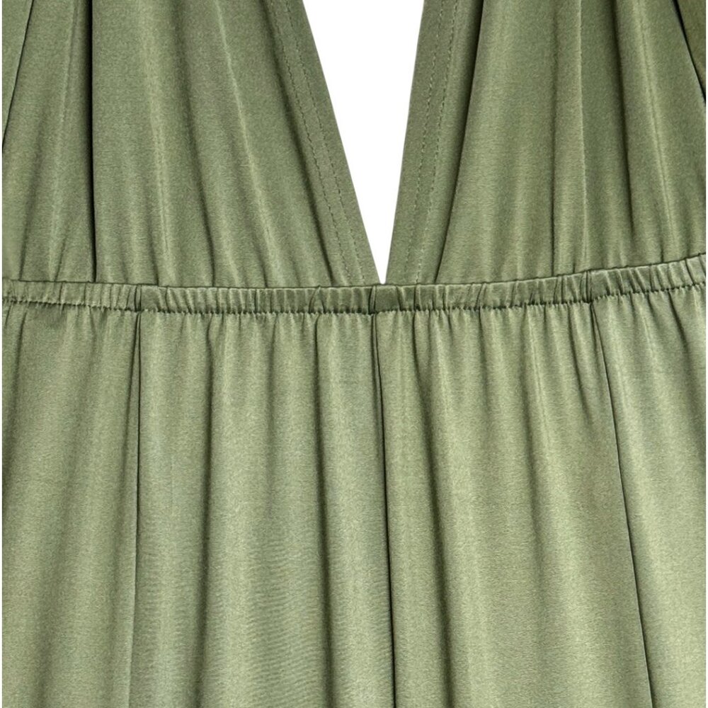 NEW 12th TRIBE HALTER JUMPSUIT FLOWY WIDE LEG BODYCON BADDIE FESTIVAL SML - Picture 4 of 6